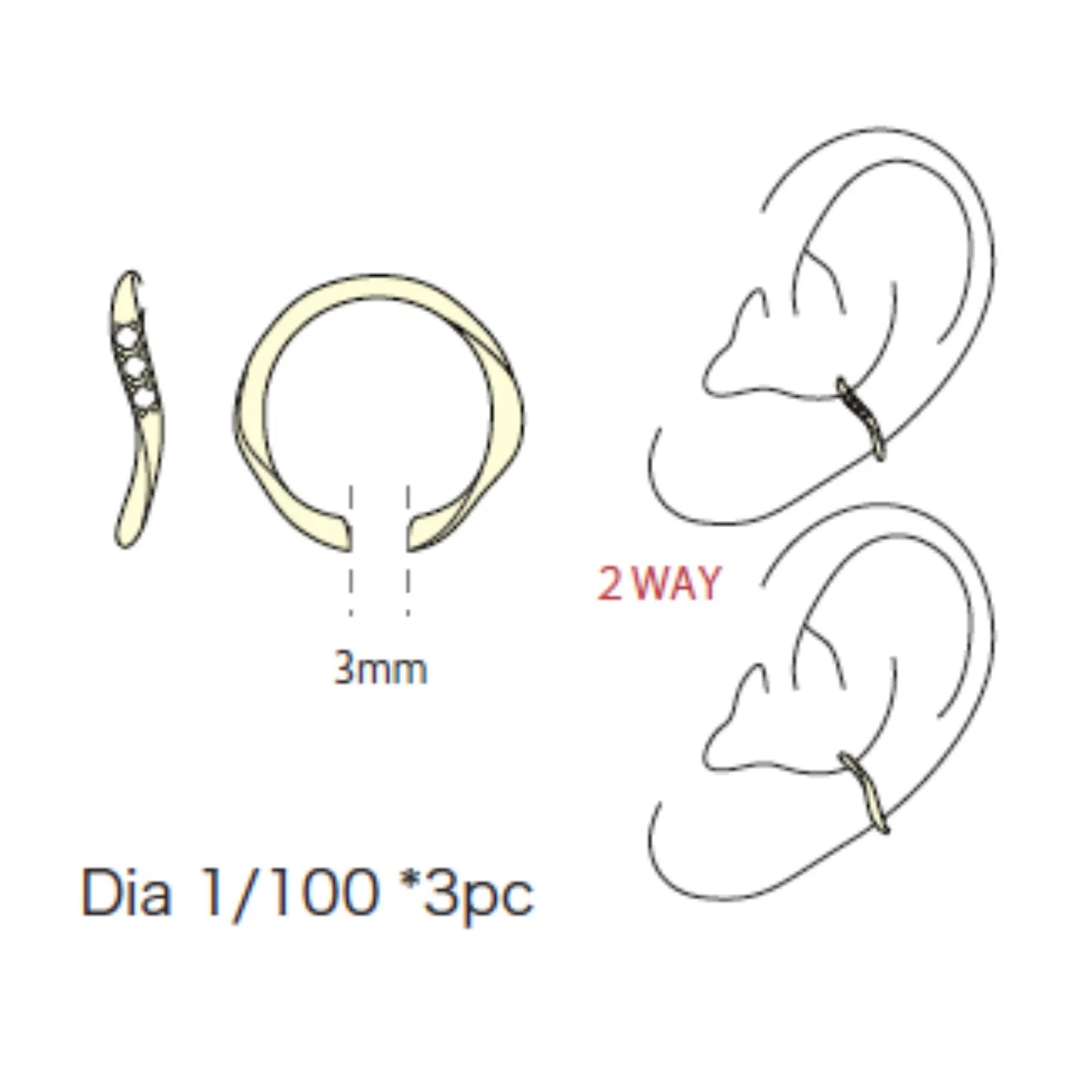 ラボグロウンダイヤモンドのイヤカフ_curva/ クルヴァ(湾曲)