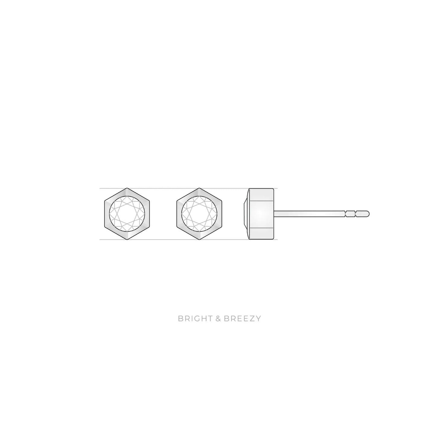 ラボグロウンダイヤモンドのプラチナ950イヤリング (ハンチピアス)デザイン図