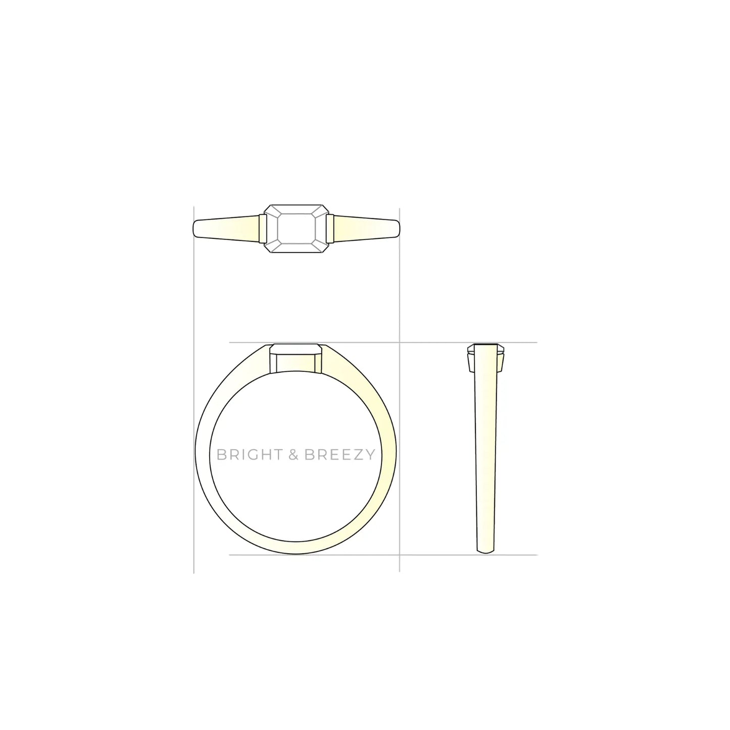 メッザノッテ / エメラルドカット デザイン図