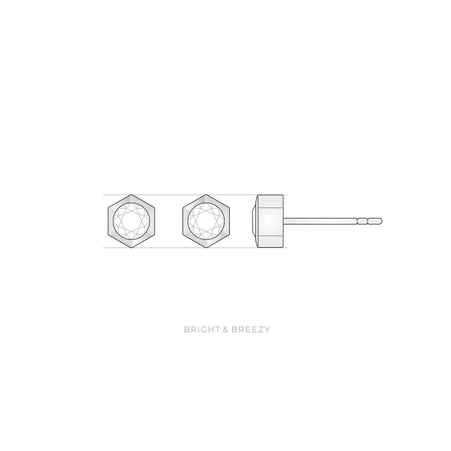 ラボグロウンダイヤモンドのプラチナ950イヤリング （ハンチピアス）デザイン図