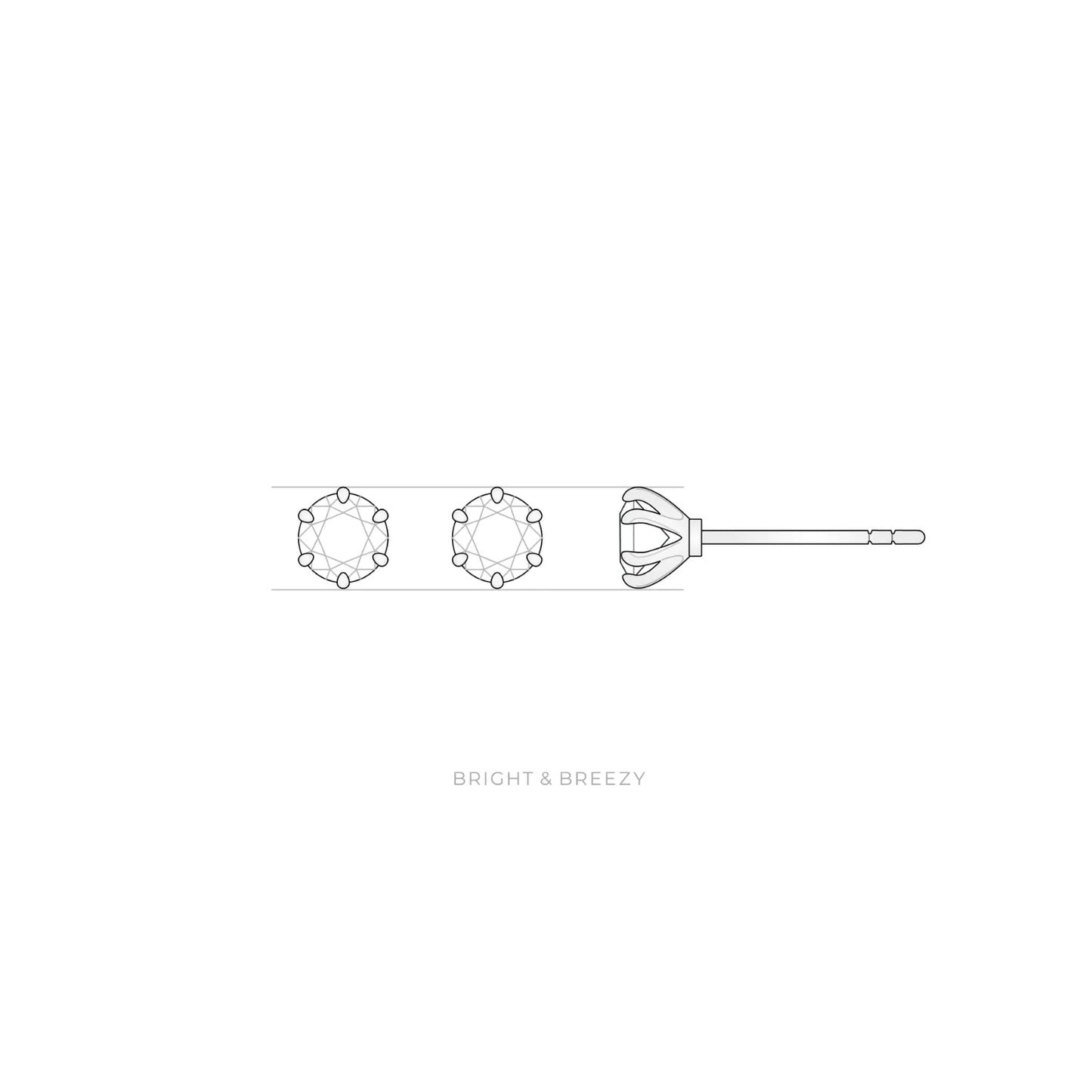 ラウンドブリリアントカットのフィオリトゥーラのイヤリング0.5ct デザイン図